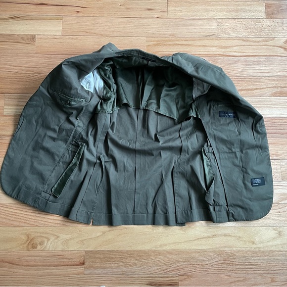 Ralph Lauren Black Label Men's Olive Green Nigel 2 Button Notch Cotton Blazer 40 - Picture 5 of 11